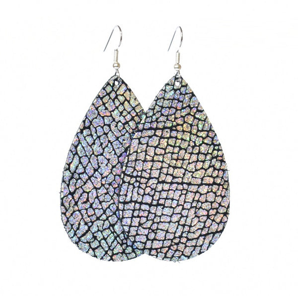 Leather - Suede, Metallic Silver Prism