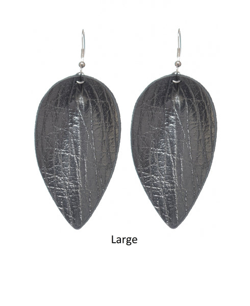 Leaf -  Leather, Black Crackle